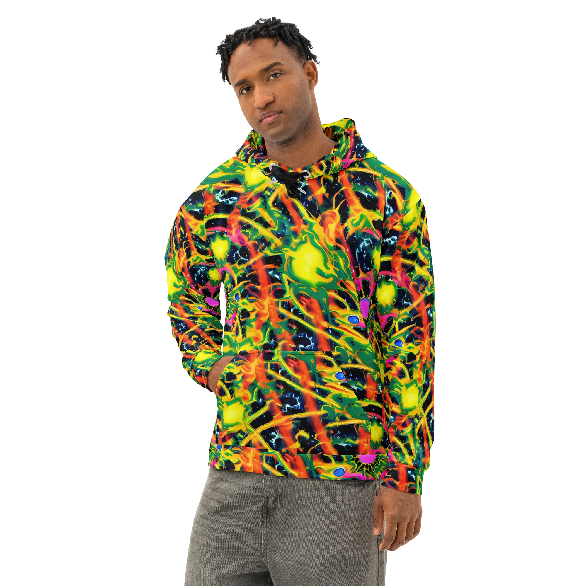 Molten Riot on Cotton Hoodie — Left Front