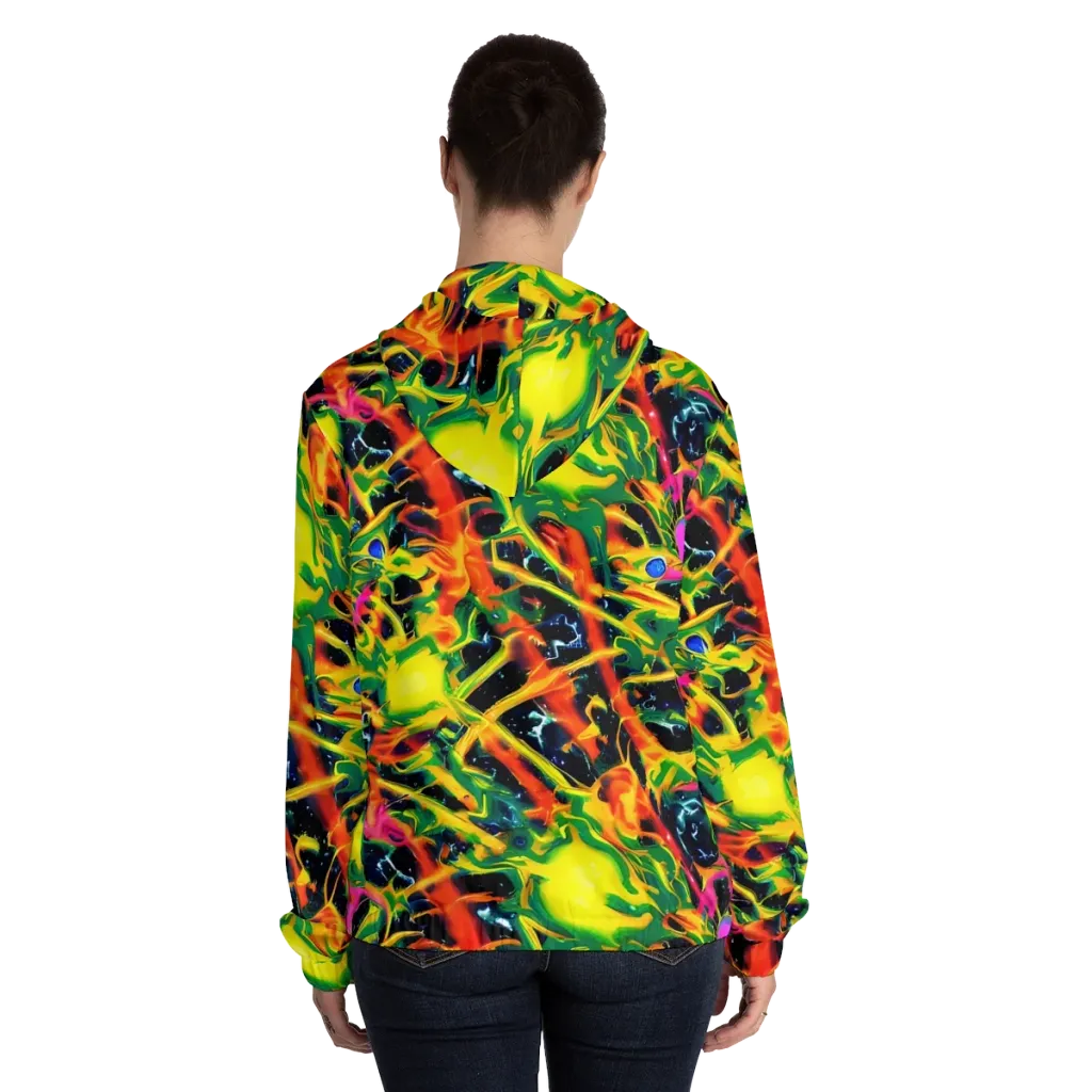 Molten Riot on Women's Full-Zip Hoodie — Back On Person