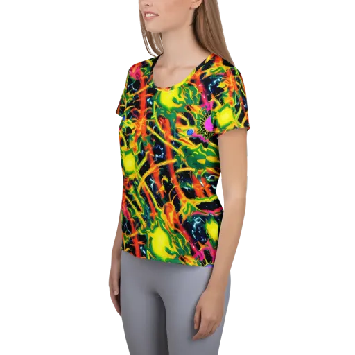 Molten Riot on a Women's Athletic T-Shirt