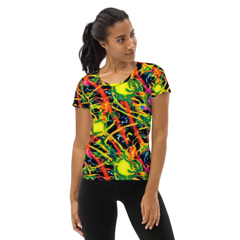 Molten Riot on Women's Athletic T-Shirt — Front