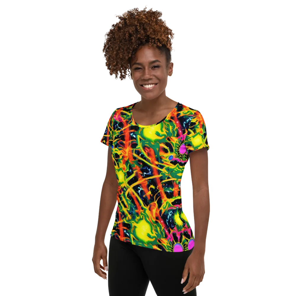 Molten Riot on Women's Athletic T-Shirt — Left