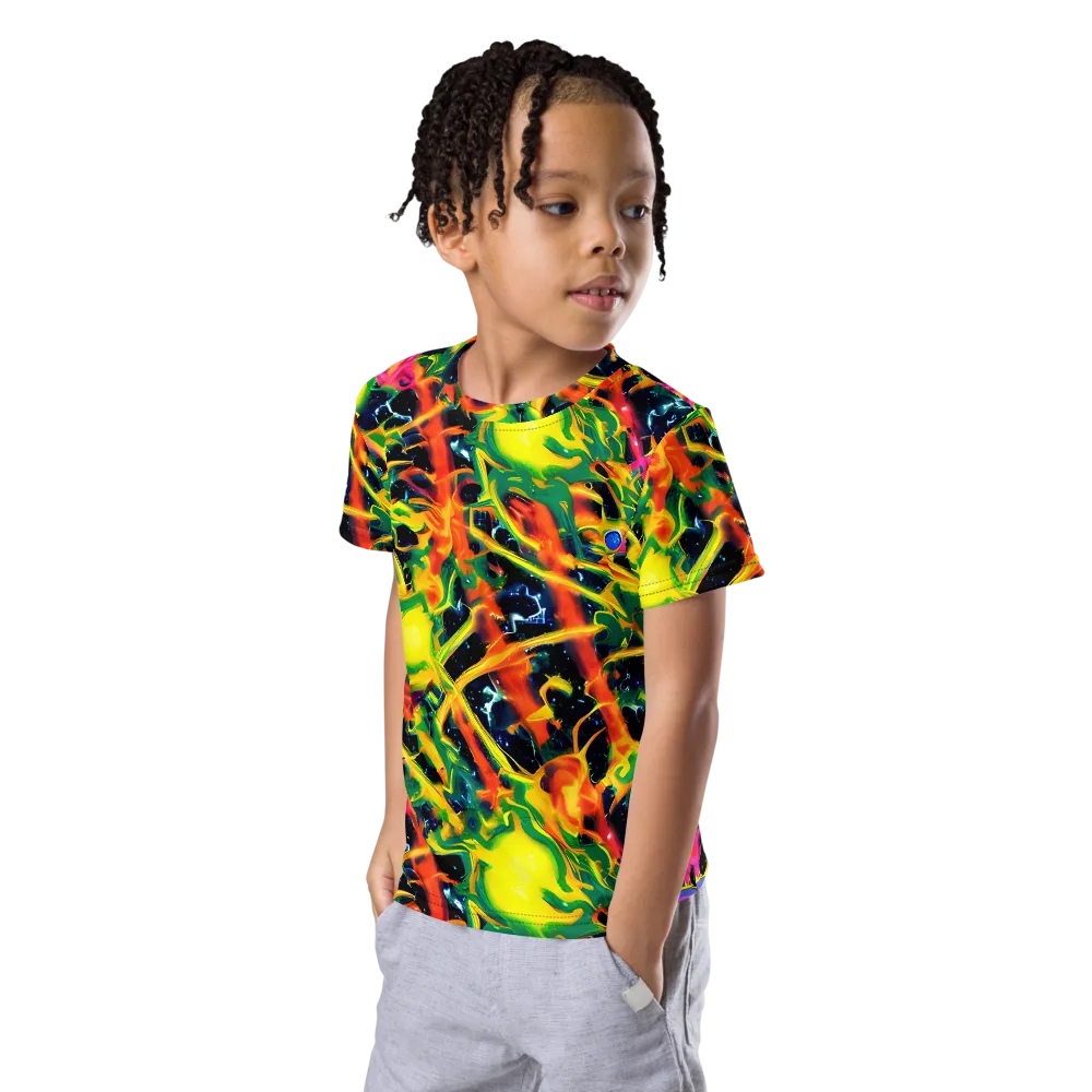 Molten Riot on Kids Crew Neck T-Shirt — Left Front