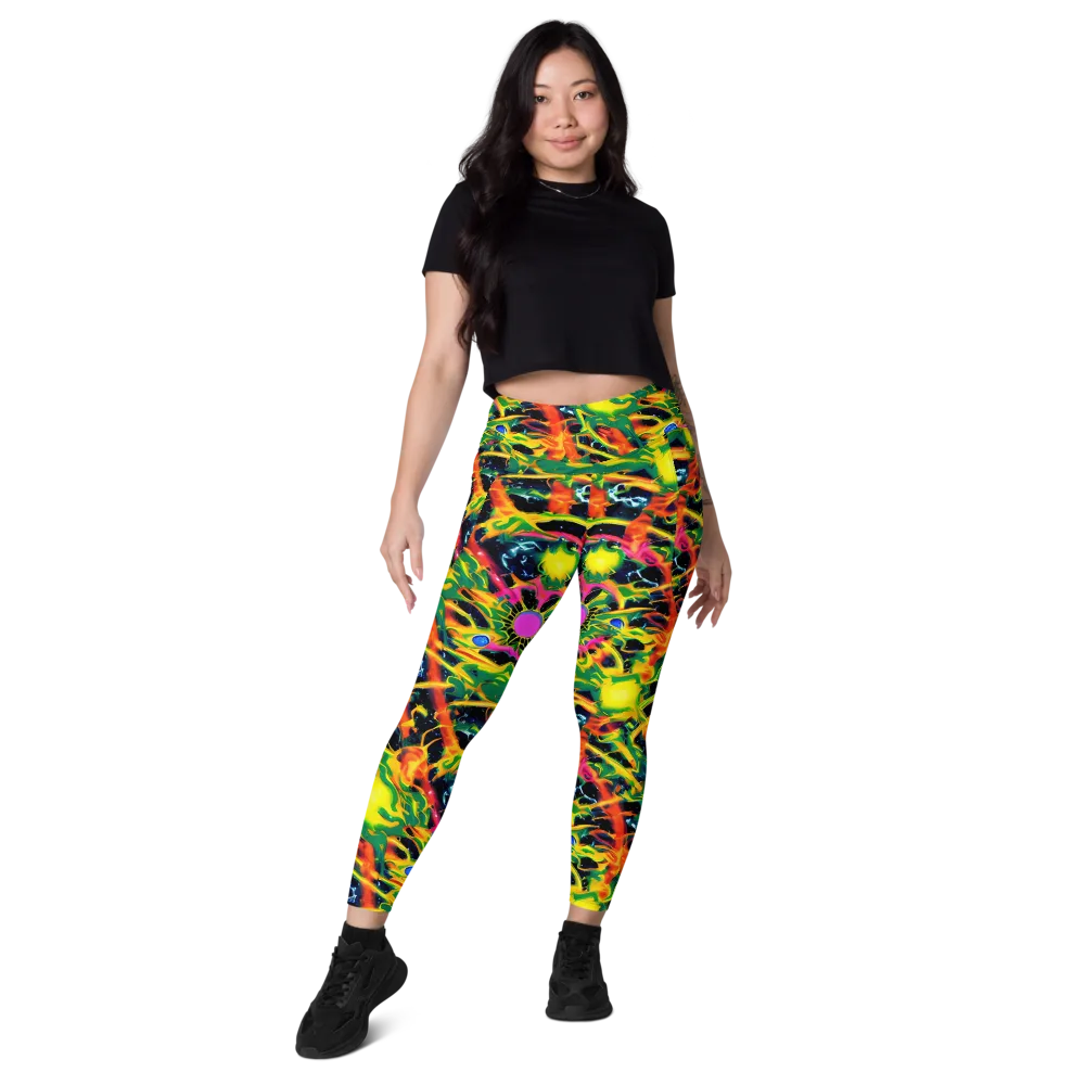 Molten Riot on Leggings with Pockets — Front