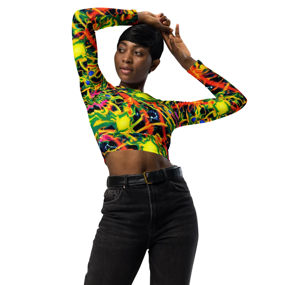 Molten Riot on Long Sleeve Crop Top — Front