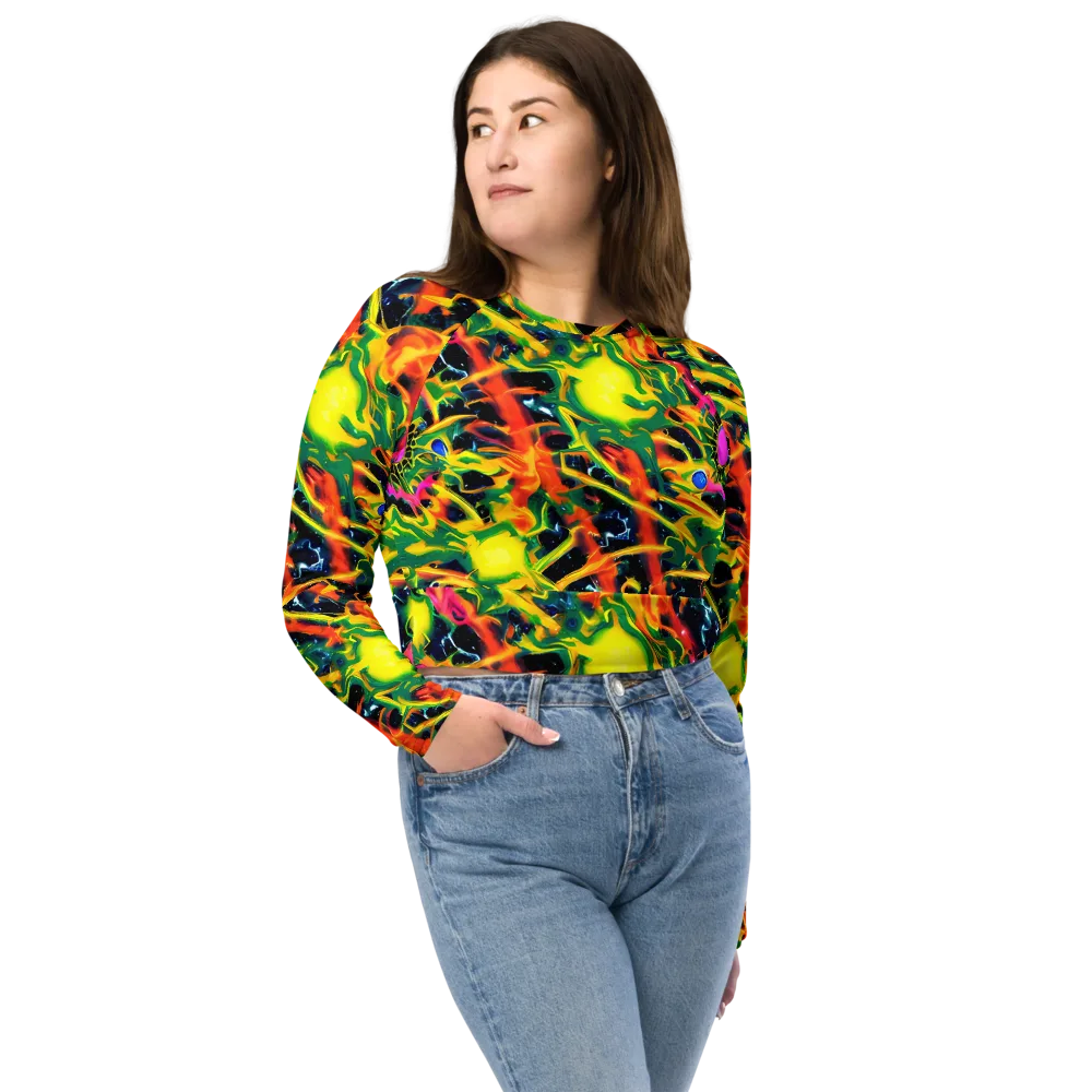 Molten Riot on Long Sleeve Crop Top — Front