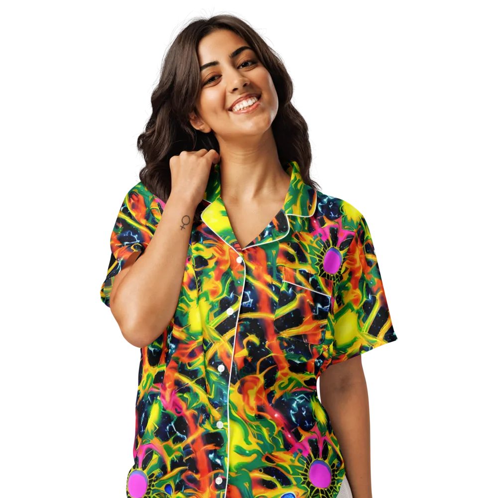 Molten Riot on Women's Short Sleeve Pajama Top — Front