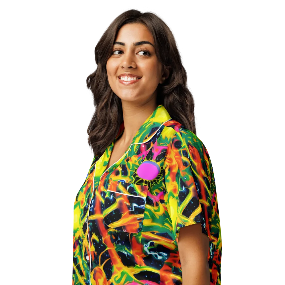Molten Riot on Women's Short Sleeve Pajama Top — Left Front