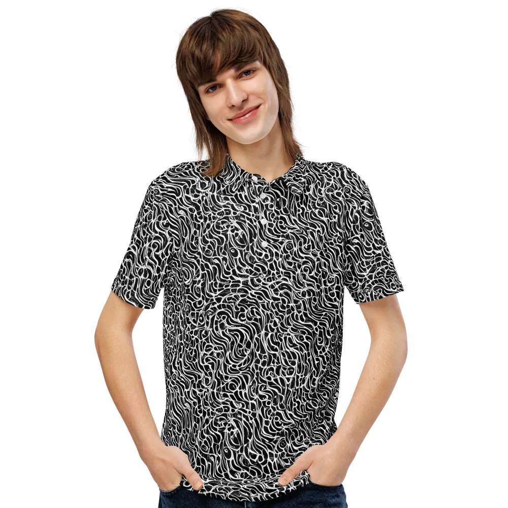 Inkstorm Maze on Men's Slim Fit Polo Shirt — Front