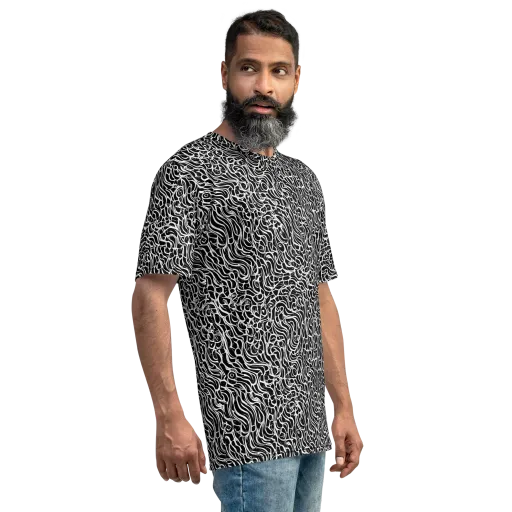 Inkstorm Maze on a Men's Crew Neck T-Shirt