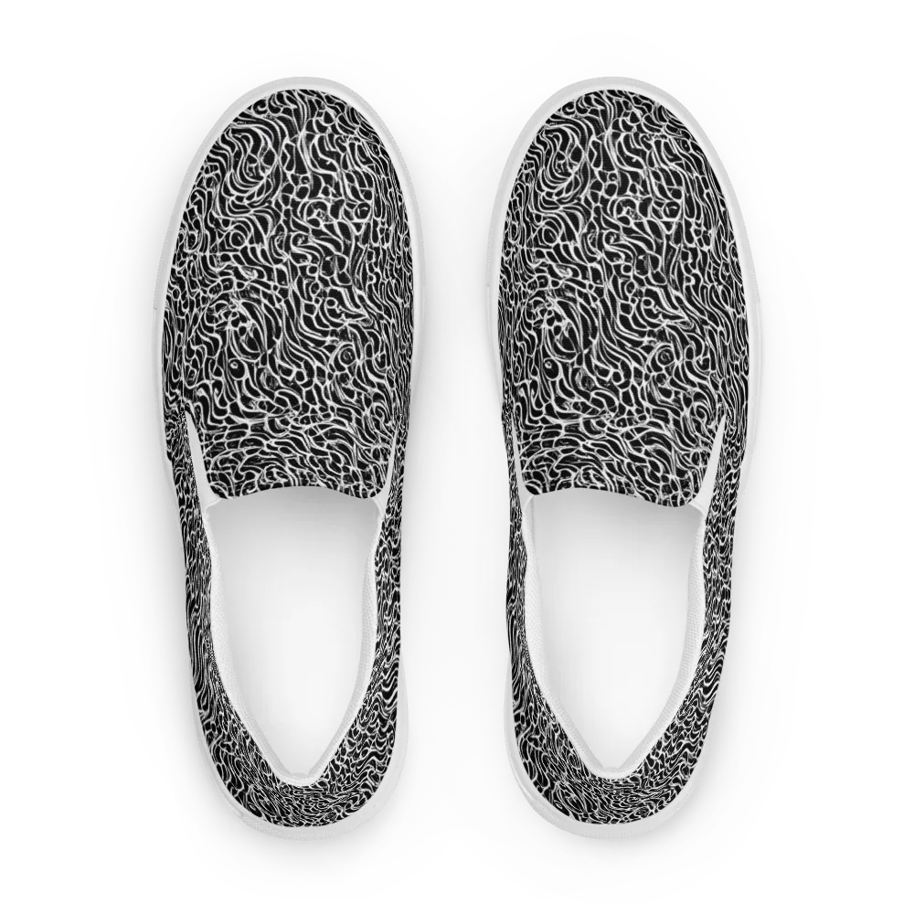 Inkstorm Maze on Men's Slip-On Canvas Shoes — Front