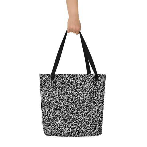 Inkstorm Maze on a Large Tote Bag W/ Pocket