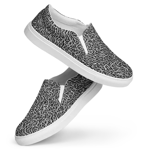 Inkstorm Maze on a Women's Slip-On Canvas Shoes