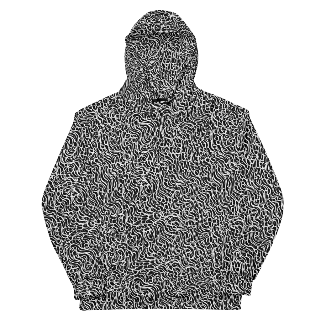 Inkstorm Maze on Cotton Hoodie — Front