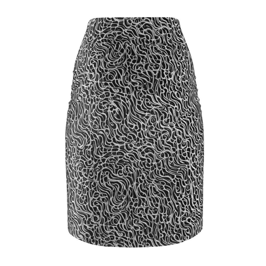 Inkstorm Maze on Pencil Skirt — Back