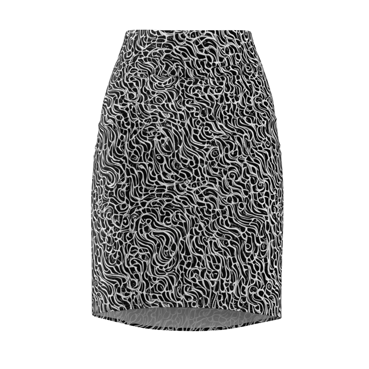 Inkstorm Maze on Pencil Skirt — Front