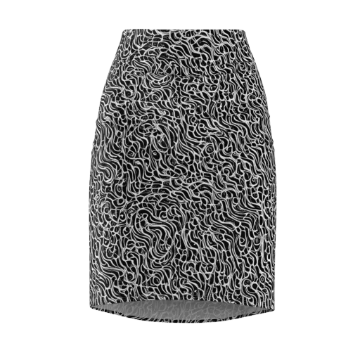 Inkstorm Maze on a Pencil Skirt