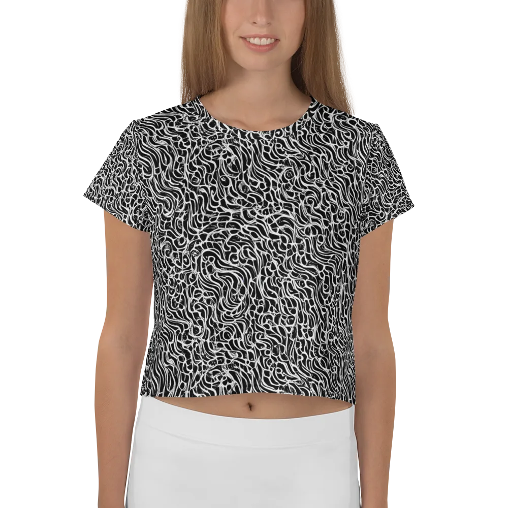 Inkstorm Maze on Crop Tee — Front