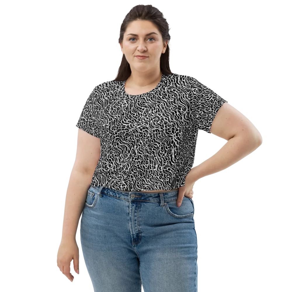 Inkstorm Maze on Crop Tee — Front