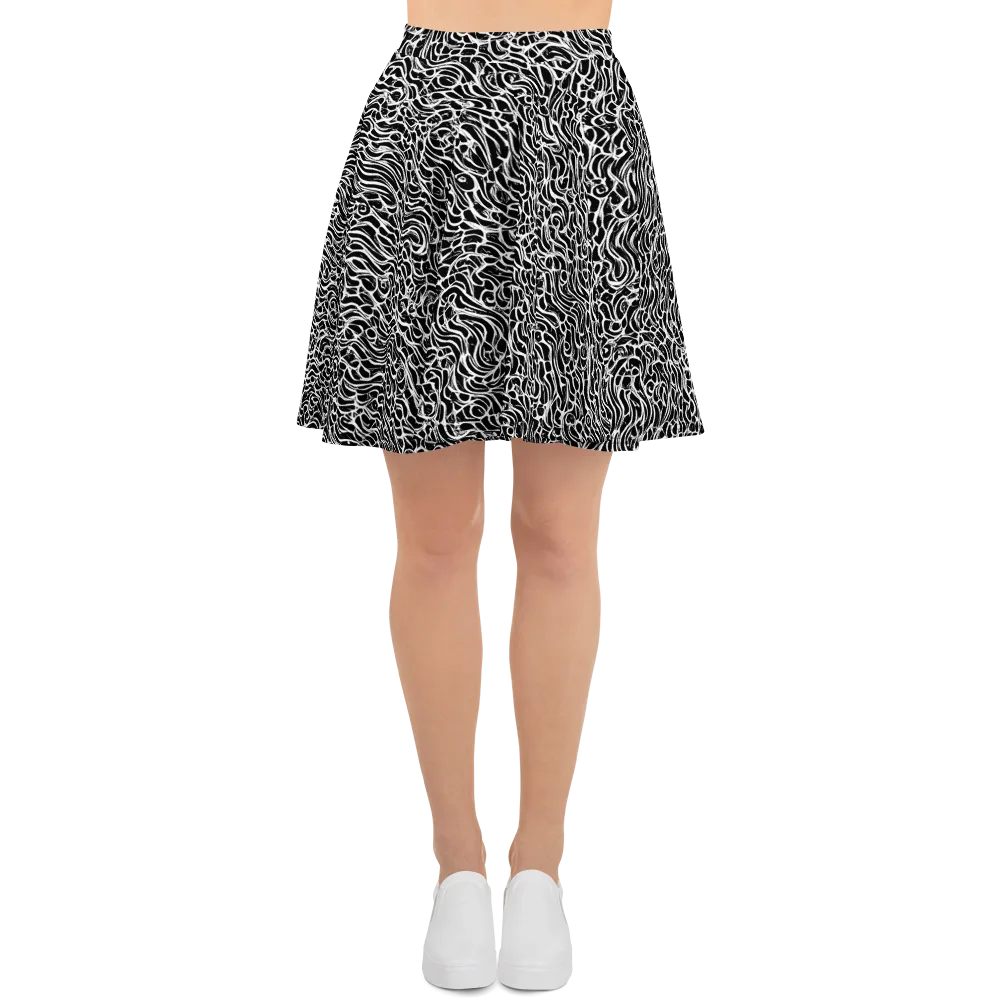 Inkstorm Maze on Skater Skirt — Front