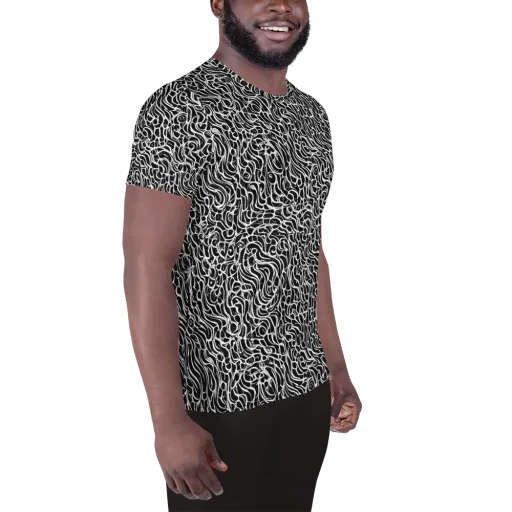 Inkstorm Maze on a Men's Athletic T-Shirt