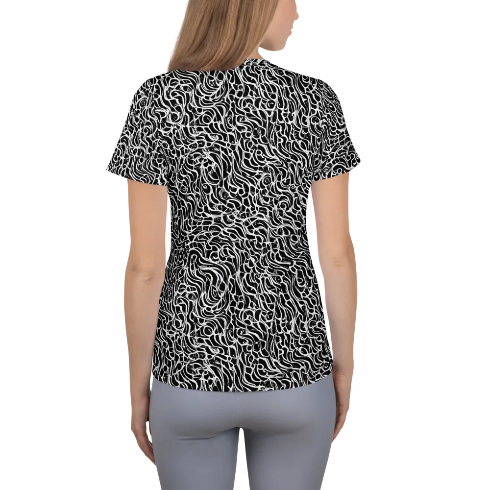 Inkstorm Maze on Women's Athletic T-Shirt — Back