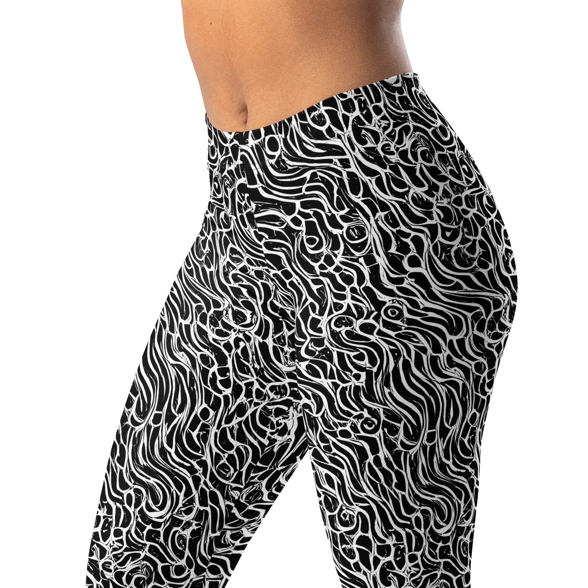 Inkstorm Maze on Leggings — Left Front