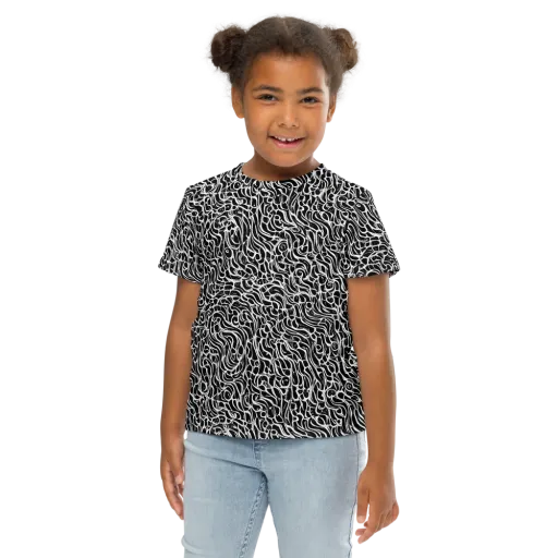 Inkstorm Maze on a Kids Crew Neck T-Shirt