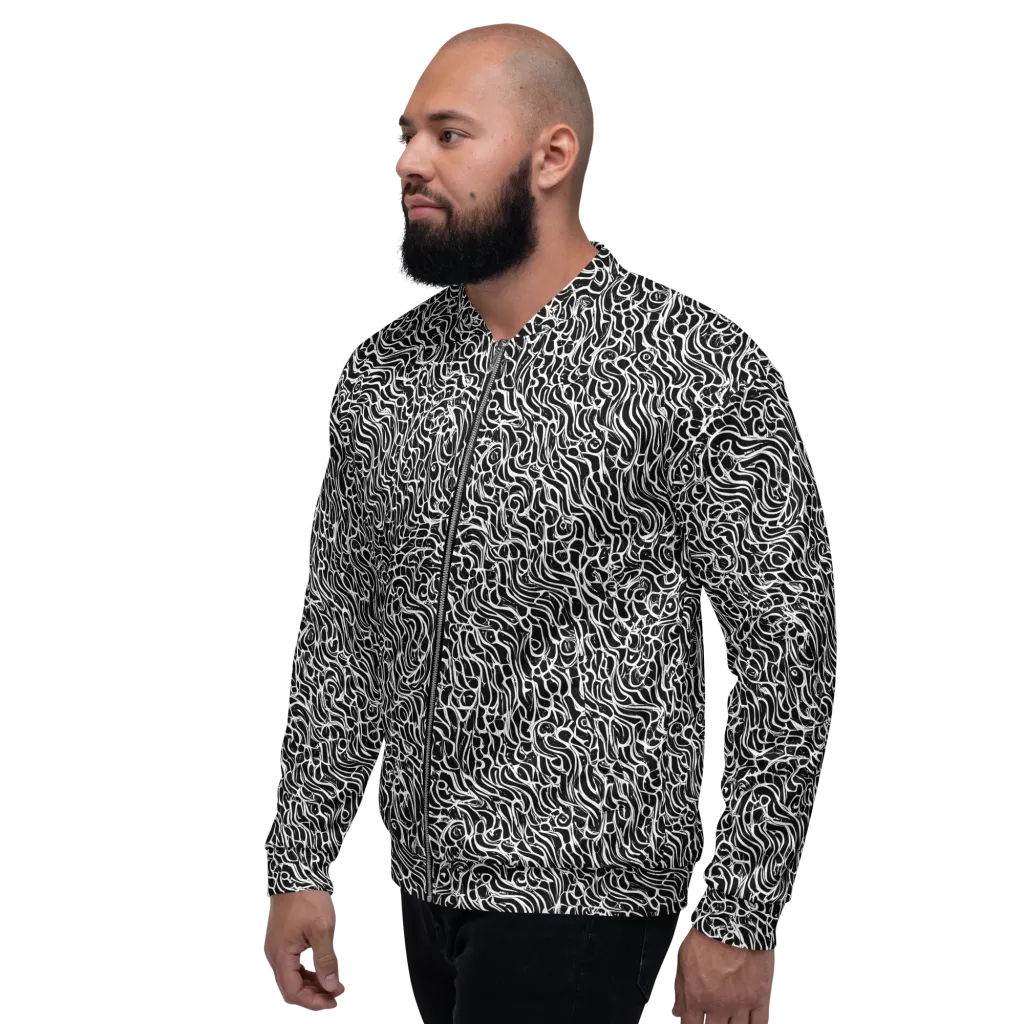 Inkstorm Maze on Bomber Jacket — Left
