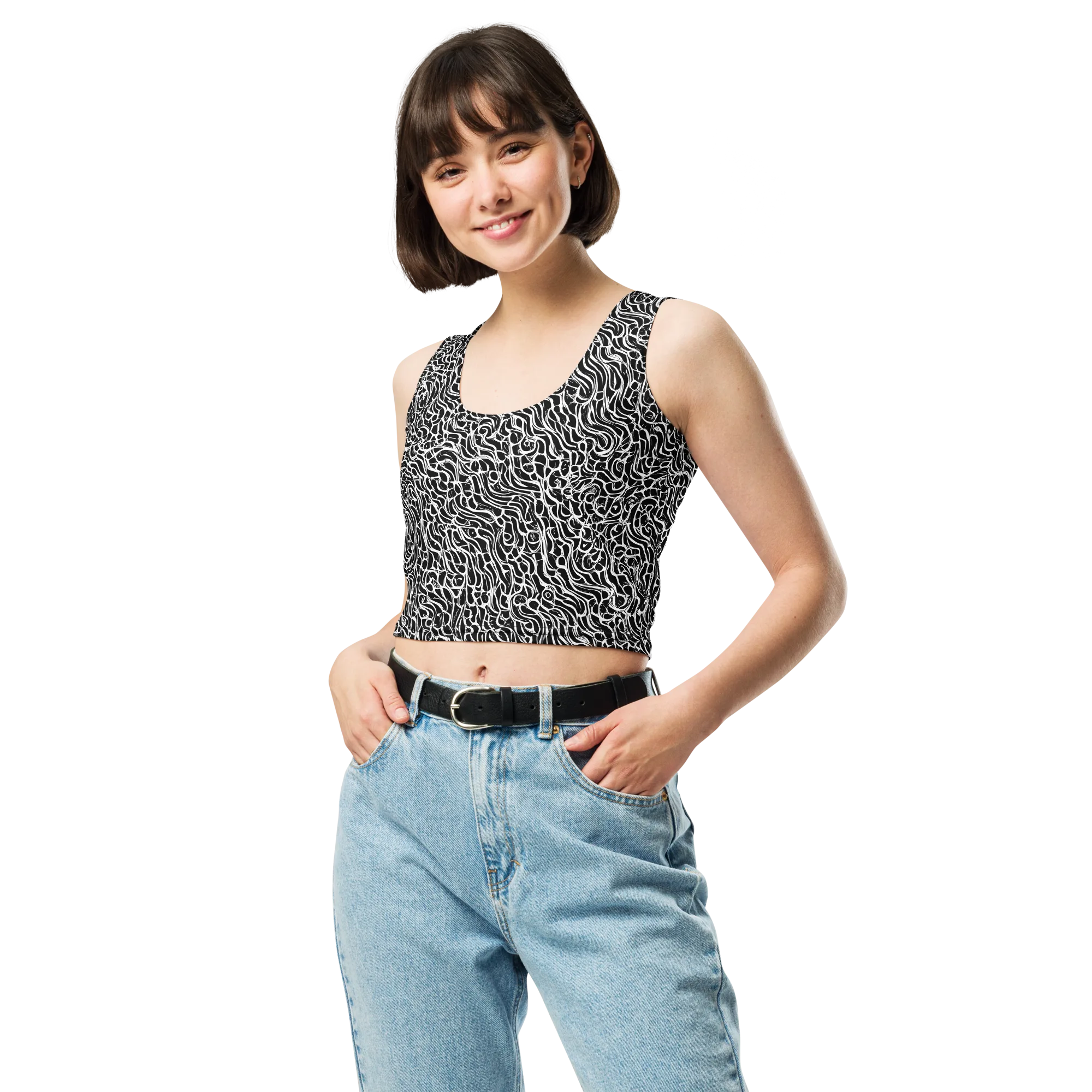 Inkstorm Maze on Crop Top — Front