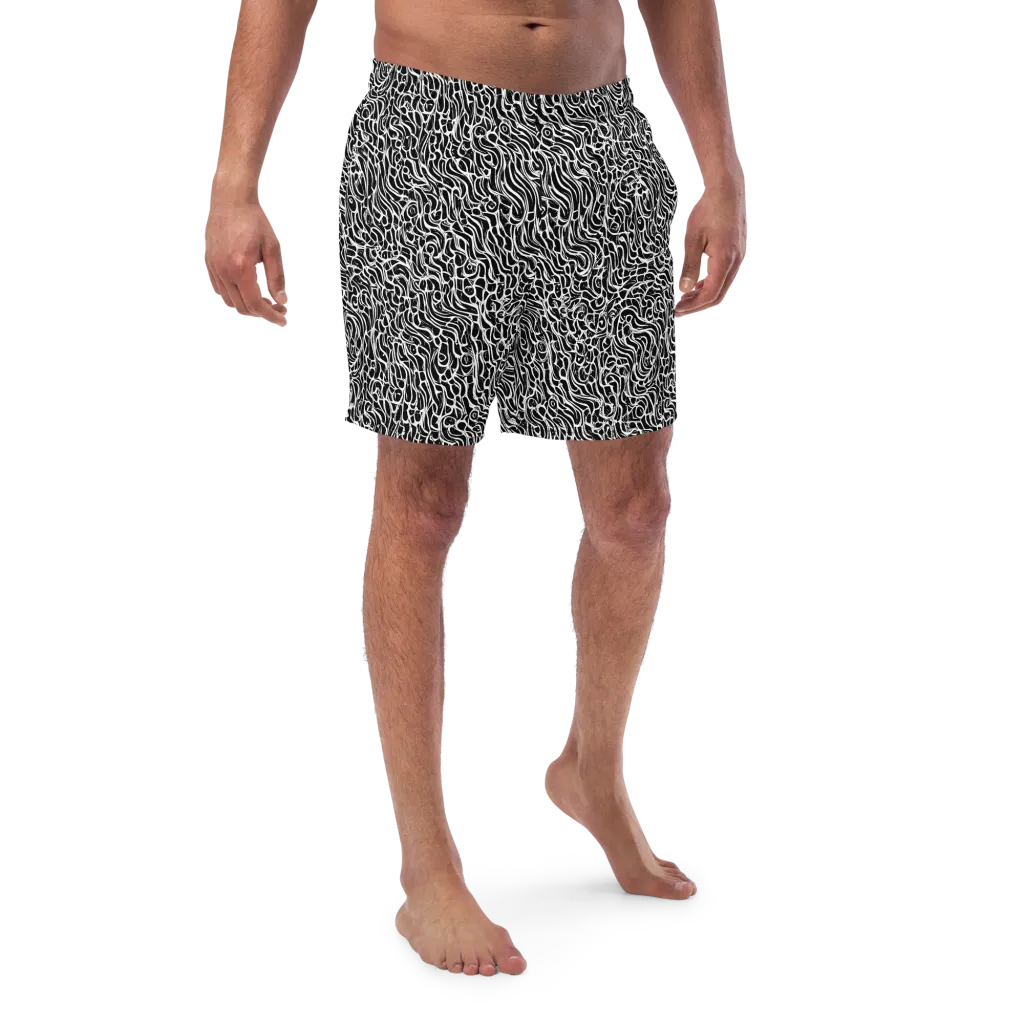 Inkstorm Maze on Swim Trunks — Front