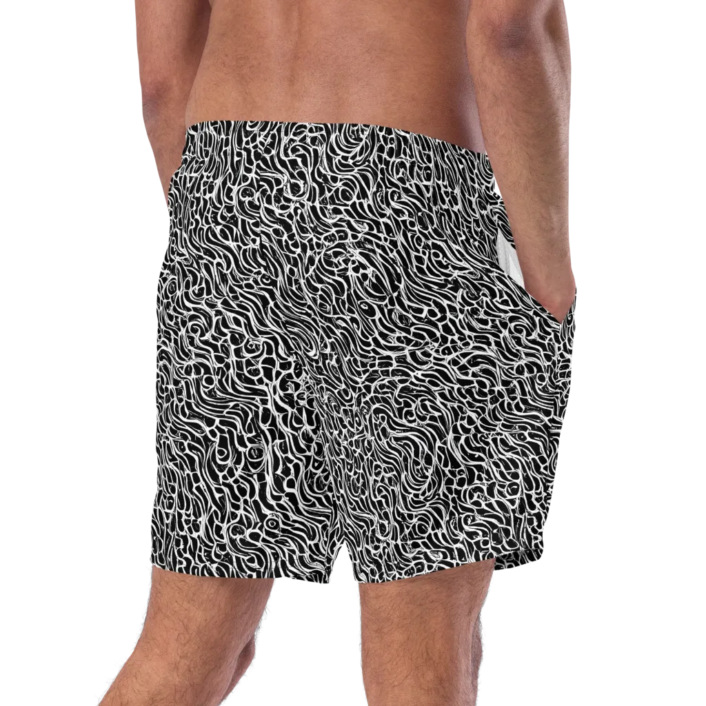Inkstorm Maze on Swim Trunks — Right Back