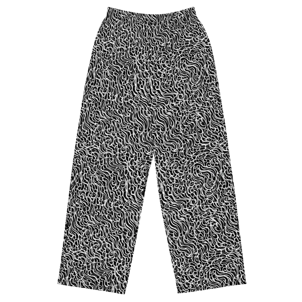 Inkstorm Maze on Wide-Leg Pants — Front
