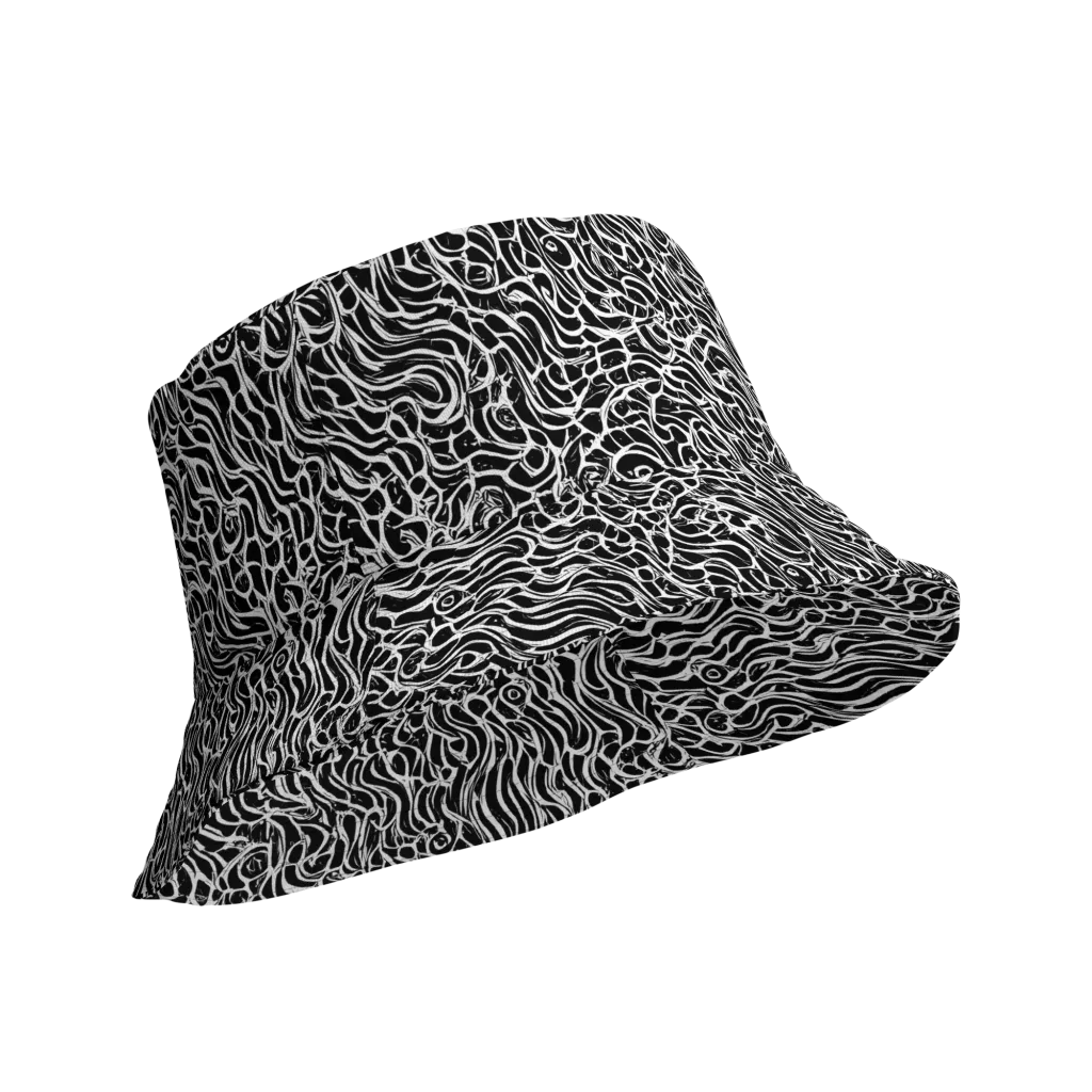 Inkstorm Maze on Reversible Bucket Hat — Product details Outside