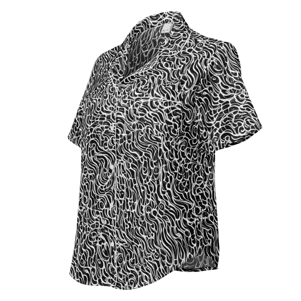 Inkstorm Maze on Women's Short Sleeve Pajama Top — Left Front