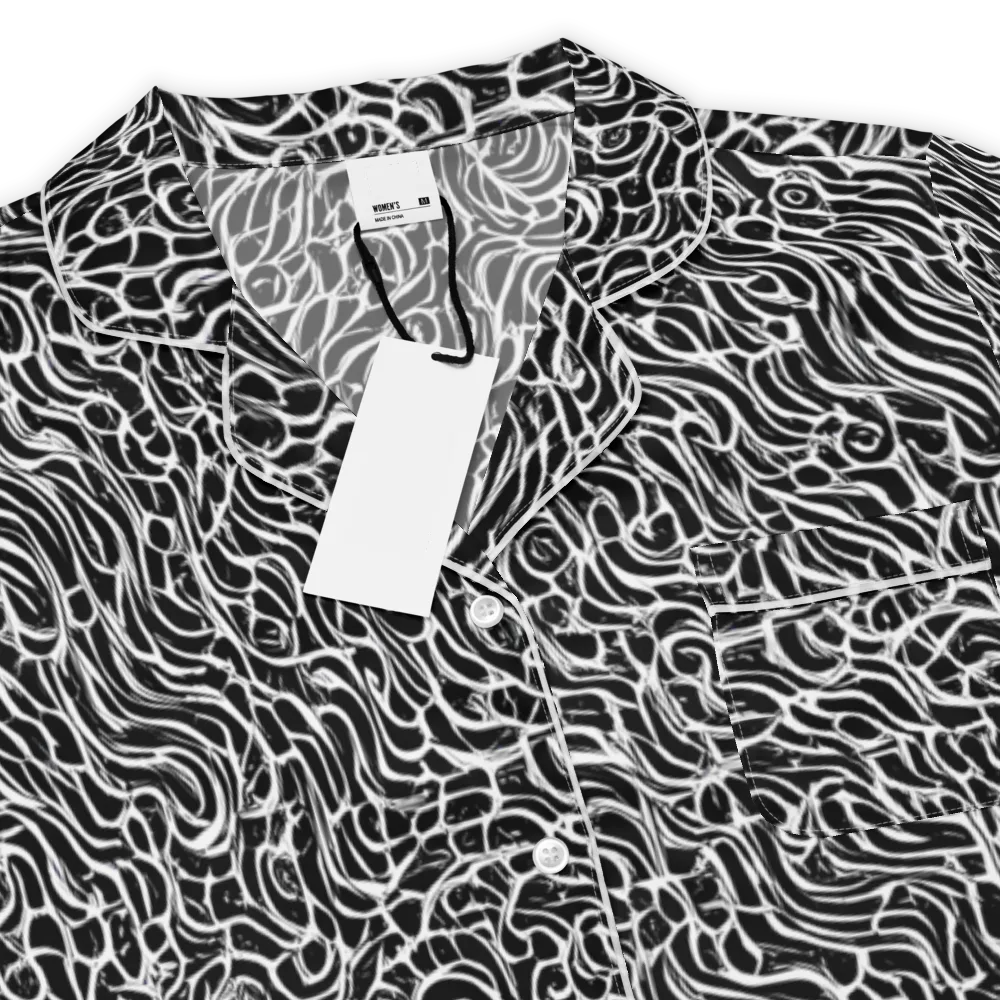 Inkstorm Maze on Women's Short Sleeve Pajama Top — Product details