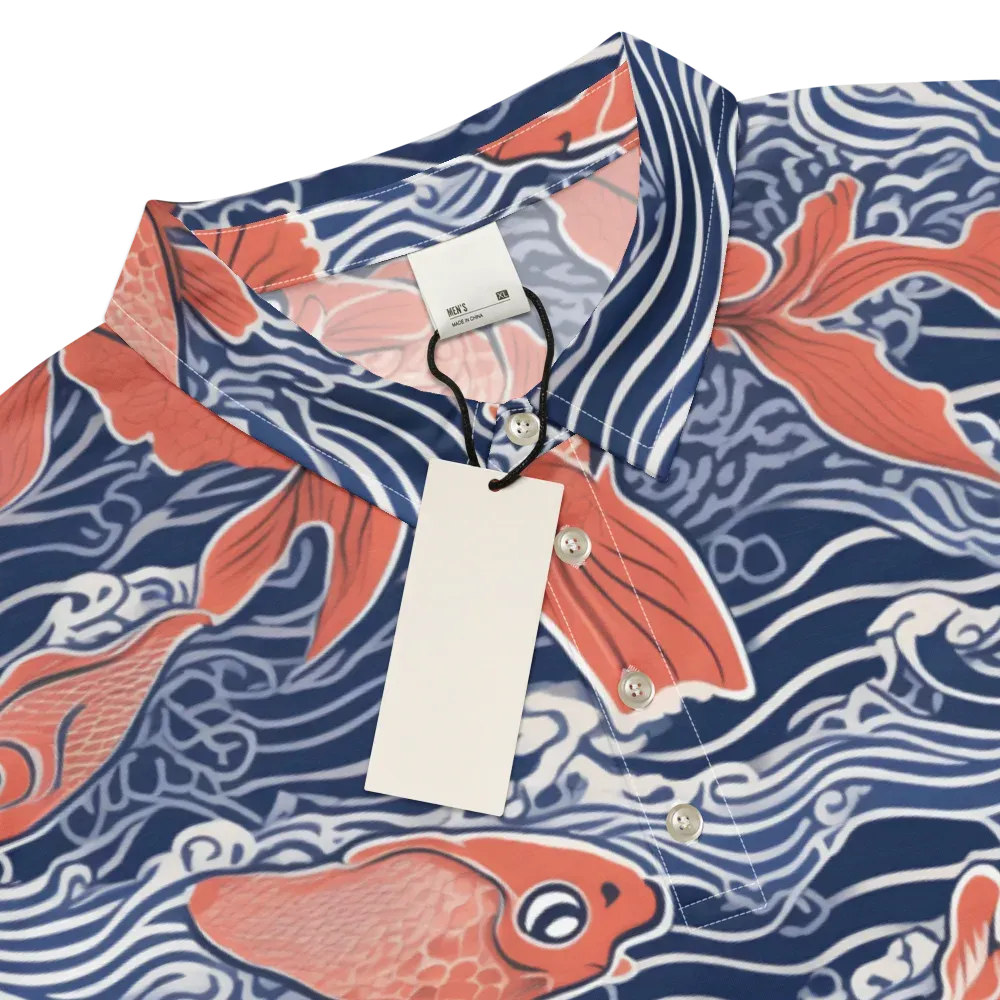 Navy Koi on Men's Slim Fit Polo Shirt — Product details