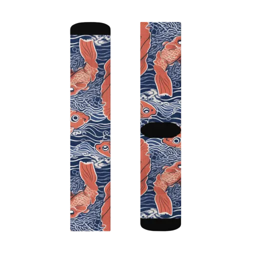Navy Koi on a Socks