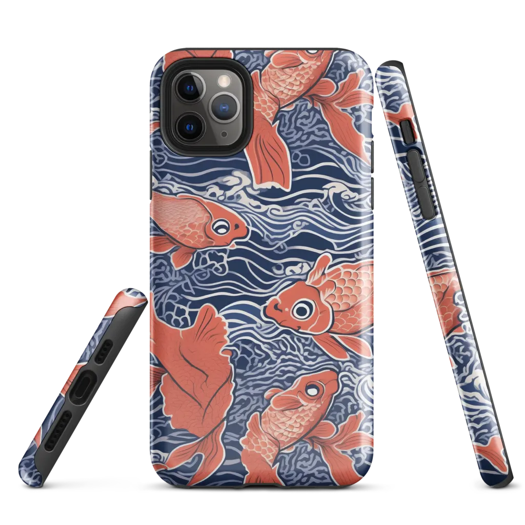 Navy Koi on Tough Case for iPhone® — Front