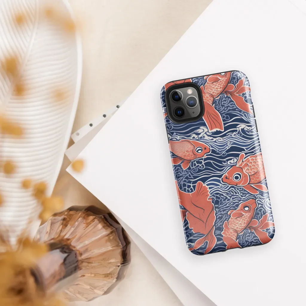 Navy Koi on Tough Case for iPhone® — Front