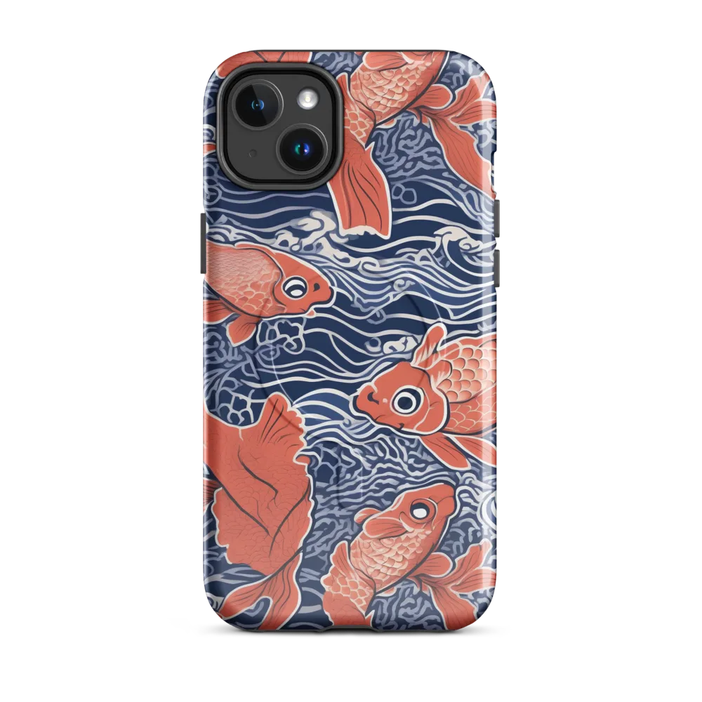 Navy Koi on MagSafe Tough Case for iPhone® — Front