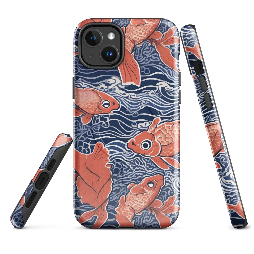 Navy Koi on MagSafe Tough Case for iPhone® — Front