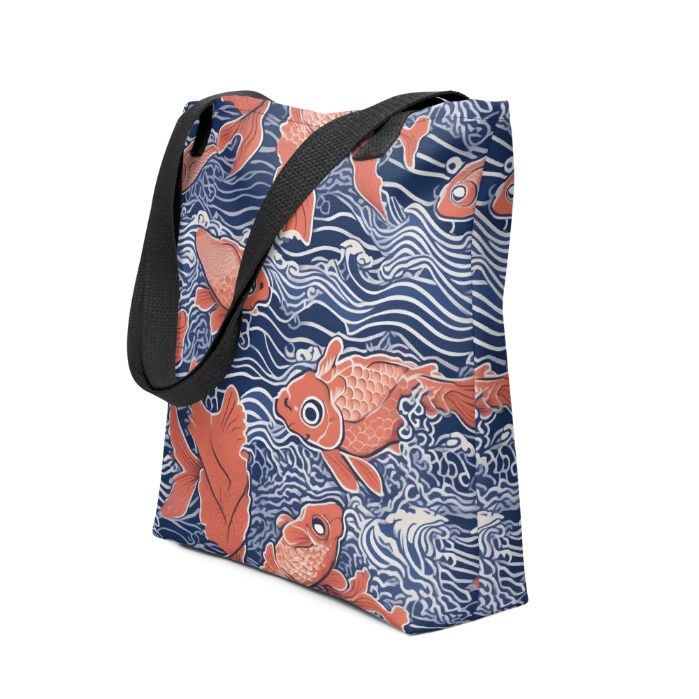 Navy Koi on Tote Bag — Front
