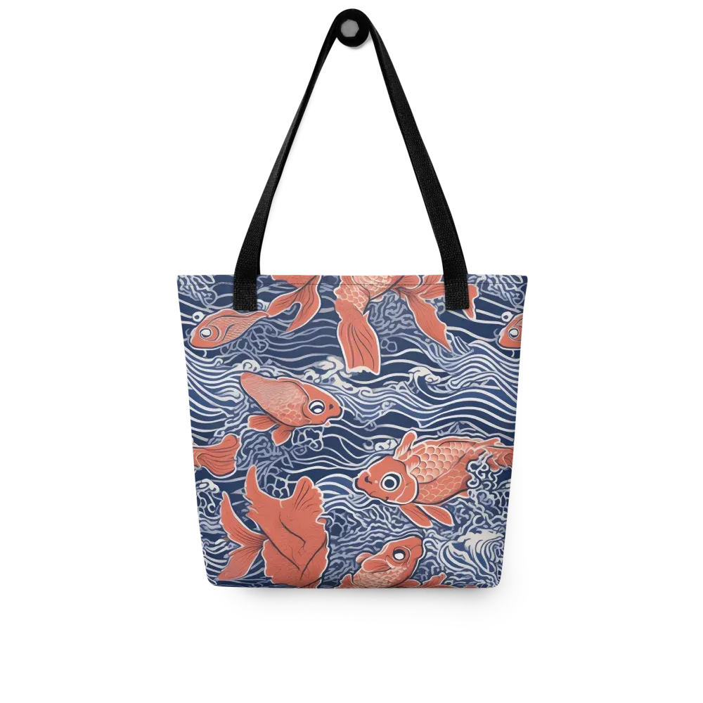 Navy Koi on Tote Bag — Front
