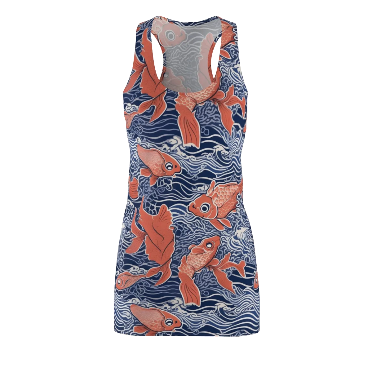Navy Koi on Racerback Dress — Front
