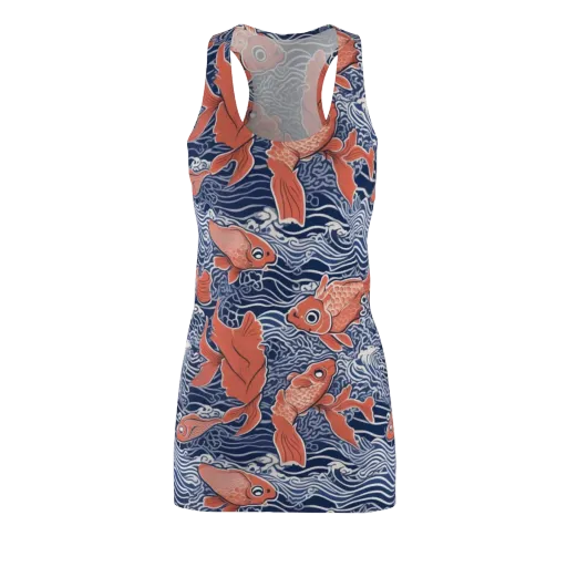 Navy Koi on a Racerback Dress