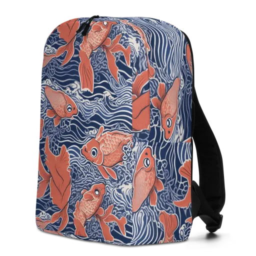 Navy Koi on a Minimalist Backpack