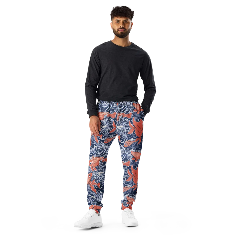 Navy Koi on Men's Joggers — Front