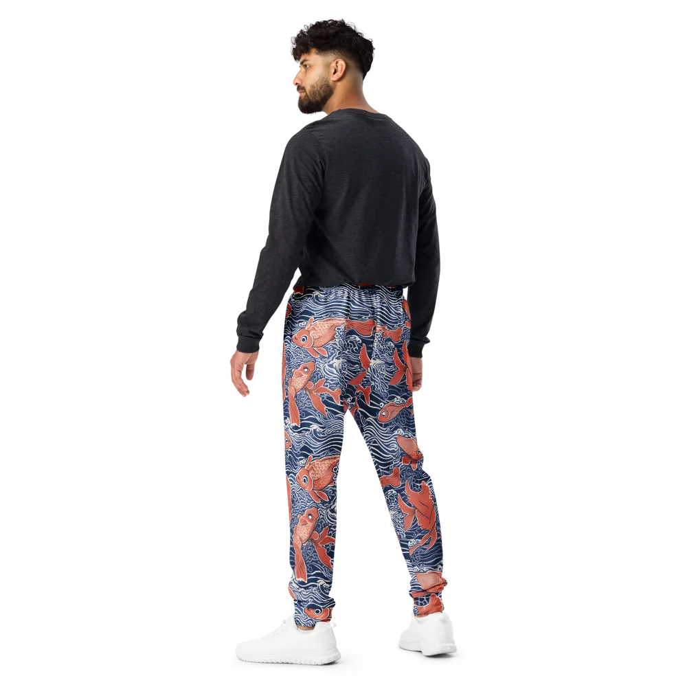Navy Koi on Men's Joggers — Back