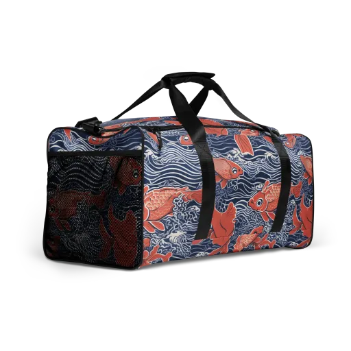 Navy Koi on a Duffle Bag