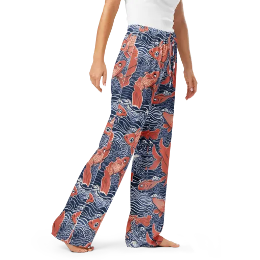 Navy Koi on a Women's Pajama Pants